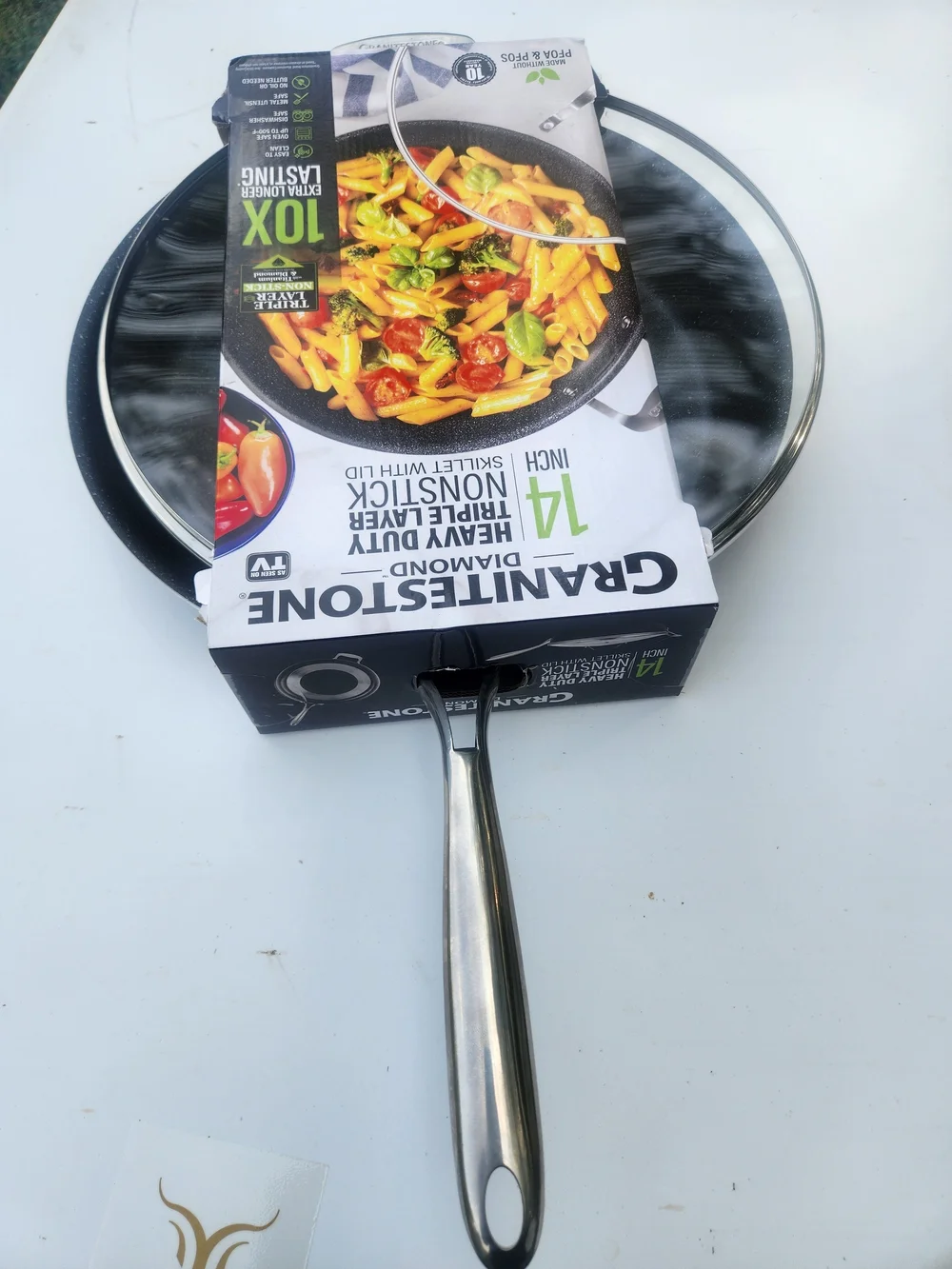 Granitestone Diamond 14-Inch Heavy Duty Nonstick Skillet - Gray